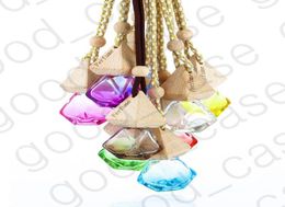 Coloured Diamond Car Perfume Bottle Pendant Empty Hanging Coloured Bottle Perfume Ornament Auto Ornament Essential Oil Diffuser Bott3917847