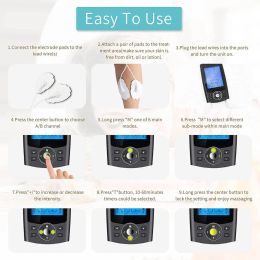 Electric Tens Relax Muscle Stimulator 24 Mode EMS Acupuncture Body Muscle Massage Digital Therapy Machine Electrostimulator