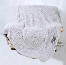 Blankets CX-D-83 150x200cm Home Decorative Knitted Genuine Fur Carpet Rug Blanket