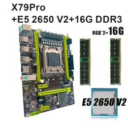 Motherboards KEYIYOU X79Pro motherboard Set LGA 2011 V1 V2 with 16GB DDR3 ECC REG RAM kit Xeon E5 2650 V2 CPU X79 placa mae Dual Channels