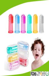 Silica gel Baby molar stick Baby toothbrush kids gloves teether white blue 2 colors2614696