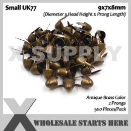 Punk DIY English UK 77 Round Cone Stud in Silver Color with 2 Prongs (Over 20Lots Will Get 35% Off) Used for Leather Craft