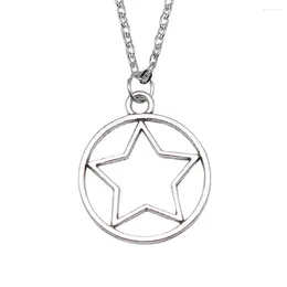 Pendant Necklaces 1pcs Round Hollow Star Chains For Women Car Accessories Jewellery Making Supplies In Chain Length 43 5cm