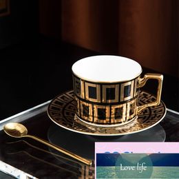 Ins Style High-Grade Coffee Cup Set Vintage Ceramic Mug Restaurant Hotel Christmas Bone-China Cups Gift Box Top Wholesale