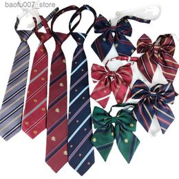 Neck Ties Crown tie free necktie jk bow tie red cyan gold stripe uniform female student college styleQ