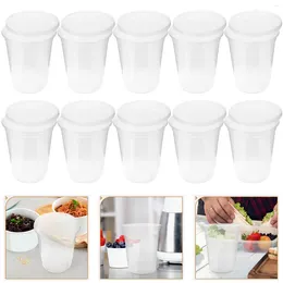 Bowls 30 Sets Soup Cup Dessert Bowl Packing Small Plastic Containers Seal Condiment Lids Pp Leakproof Cups