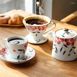 Mugs Creative Hand Ceramic Philtre Cups Modern Simplicity Household Kitchenware Coffee Cup Maker Freehand Painting Pot Set