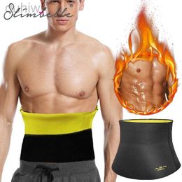 Slimming Belt Men Abdomen Reducer Sauna Body Shaper Fitness Sweat Trimmer Belt Waist Trainer Belly Slimming Shapewear Waist Trainer Corset 240409