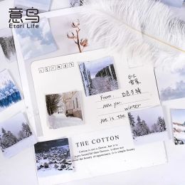 46 Pcs Kawaii Paper Stationery Sticker Set Winter Snow Scenery Stickers Decorative Diary Planner DIY Label Gift Packing Decor