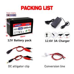 2024 Upgraded 12V 120Ah Built-In High Current 30A BMS 18650 Lithium Battery Pack For Solar Panels Batterie electric vehicle