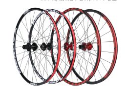 A pair 26" 27.5" 29 inch Red Ultralight MTB Mountain Bicycle Wheel Front Rear WheelSet Aluminium Disc Brake 5 Bearing QR levels