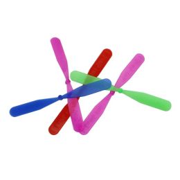 100Pcs Novelty Plastic Bamboo Dragonfly Propeller Outdoor Classic Toy Kid Gift Rotating Arrow Multicolor Hand Push Flying Games