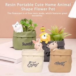 Vases Animal Shape Flowerpot Cute Office Pen Holder Vase Decor With Stopper