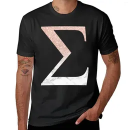 Men's Polos Rose Gold Glitter And Marble Sigma T-Shirt Short Sleeve Tee Blacks Oversizeds Men Clothings