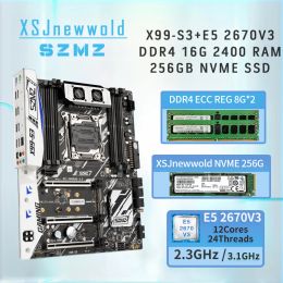 Motherboards SZMZ X99S3 Gaming Motherboard Kit With E5 2670V3 DDR4 2400 2*8G=16GB RAM Quad Channel XSJnewwold Gen3X4 256GB SSD kit xeon x9