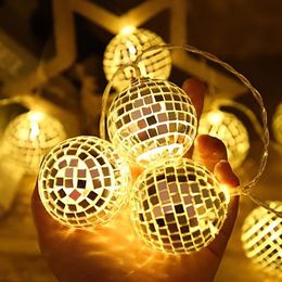1PC 1.5 m LED mirror ball string bar atmosphere decorative lights mosaic ball Christmas decorations room lights