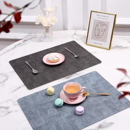 Table Mats Solid Color Mat Leather Dining Double-sided Creative PU Western In Stock Waterproof And Heat-insulating