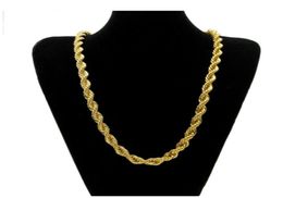 Chains Necklaces Pendants Jewelry 10Mm Thick 76Cm Long Rope ed Chain 24K Gold Plated Hip Hop Heavy Necklace For Mens Drop Del3619388