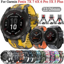 22 26mm Quickfit Silicone Strap For Garmin Fenix 7 7X 6X 6 Pro 5X 5 Plus 3 HR 945 Epix Gen 2 Smart Watch Band Bracelet Wristband