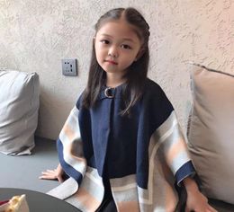 high quality toddler girls autumn witer warm poncho kids cute cashmere with cotton outwear jacket windbreak coat8457067