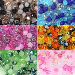 200pcs/Lot 4mm Pink Purple Rondelle Austria Faceted Glass Beads For Jewellery Making Loose Spacer Beads Crystal Beads DIY Bracelet