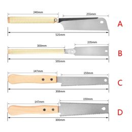 X37E Japanese Hand Saw Double Edged Sided SK5 Flexible Flush Cutter Handle Wooden Hand Saw for Woodworking Cutting Tools