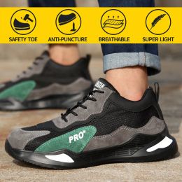 Boots Male Steel Toe Work Safety Boot Lightweight Breathable Antismashing Stabresistant Nonslip Casual Sneaker Security Boots