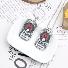 Game Metro 2033 Necklace Metal Rope Chain Skull Square Dog Tag Pendant Charm Necklace For Men Women Jewelry Accessories