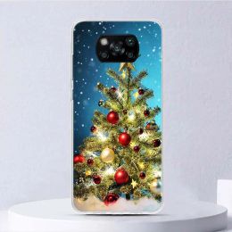 Merry Christmas Tree Snow Soft Case For Xiaomi Poco X3 NFC X4 GT X5 Pro M5S M4 M3 M2 Phone Cover F3 F2 F1 Mi Note 10 Lite Funda