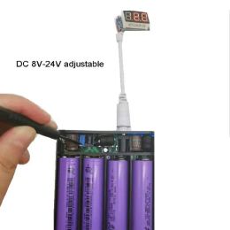 USB for DC 8V-24V Output 4x18650 Batteries DIY Power Bank Box Fast Charger for Cellphone WiFi Router LED Light CCTV Cam