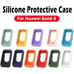 Sport Silicone Strap Case For Huawei band 8 Replacement Soft Cover Smart Watch Band Shell Screen Protector Frame Bumper Bracelet