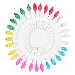 30Pcs Colourful Round Pearl Head Needles Stitch Straight Push Sewing Pins For Dressmaking DIY Sewing Tools Positioning