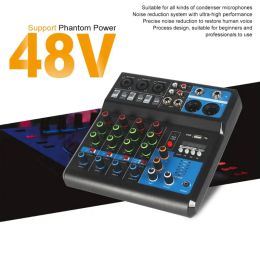 5 Channel Sound Mixer Table Audio Professional Portable Digital Console Computer Recording DJ Controller Processor USB Bluetooth