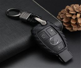 For Mercedes- Fob, Car Key Fob Case For Mercedes A C E S Class GLK CLA GLA GLC GLE CLS SLK AMG E260l C200l - Black-Weave Keychain7473570