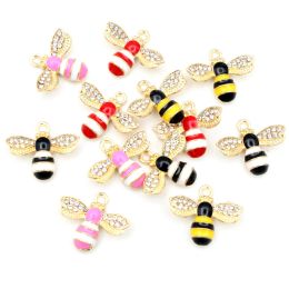 10pcs 18x22mm Enamel Bee Charm for Jewellery Making Cute Earring Pendant Bracelet Necklace Accessories Diy Finding Craft Supplies