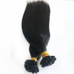 U Nail Tip In Human Hair Extensions Silky Straight Brazilian Remy Human Hair U Tip in Hair Natural Colour For Women