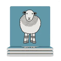 Table Mats Lake District Herdwick Sheep Ceramic Coasters (Square) Cup For Tea Coffee Cups Customised