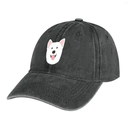 Berets White Korean Jindo Dog Cherry Blossom Cowboy Hat Black Christmas Luxury Men's Caps Women's