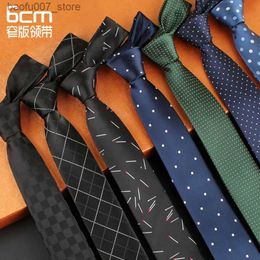 Neck Ties Korean narrow tie mens 6cm formal business work professional marriage tie leisure black dot fashion tieQ