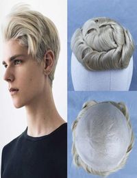 Men039s Toupee 613 Blonde Brazilian Remy Human Hair Toupee for Men Hair Replacement System Wigs for Man Thin Hairpieces8948552