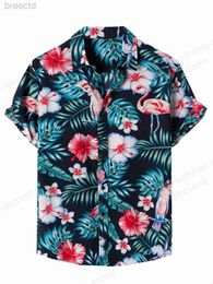 Men's Casual Shirts Floral Shirts Mens Fashion Shirts Hawaiian Casual Camp Vocation Beach Blouse Cuba Lapel Shirt Turn-down Aloha Mens Clothing 240409