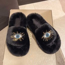 Slippers Women Winter Fashion Soft Warm New Comfort Flat Fur Slipper Outside Fluffy Indoor Plush Shoe luxury H240409 PIRZ