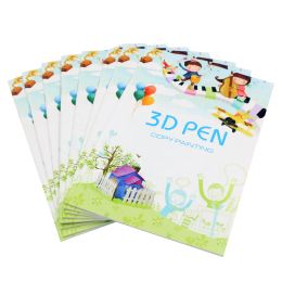 3D Printing Pen Drawing Book Reusable Colourful 40 Pattern Thick Paper Clear Plate Painting Graffiti Template for 3D Pen Kid Gift