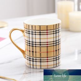 Deisgner Lux European-Style Creative Ins Ceramic Cup Golden Edge Milk Tea Mug Cross-Border Household Coffee Cups Wholesale