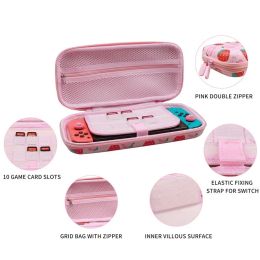 Pink Portable EVA Storage Bag For Nintendo Switch / Oled Console Case Pouch for NS Switch Oled Controller Bag Game Accessories