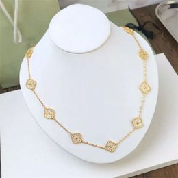 2024 Diamond Necklace Fashion Classic Clover Collace Charm 18k Rose Gold Gold Silver Pendente agata placcata per donna Girl's Girl's Engagement Designer Gioielli Designer Gift26