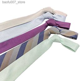 Neck Ties Business and leisure threaded strip 7cm tie fashionable simple and elegant classic tieQ