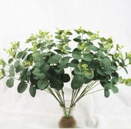 Whole 16 Heads Artificial Eucalyptus Leave bouquet 50cm height Artificial Flowers bouquet plastic Leaves Lysimachia leaf3200299