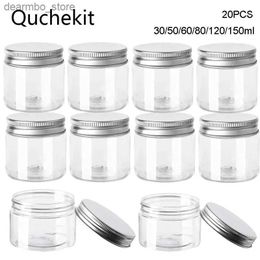Food Jars Canisters 20Pcs 30/50/60/80/120/150ml Storae Jars With Lids Aluminium Round Canister Empty Plastic Cosmetic Jars Food Travel Bottle Pot L49