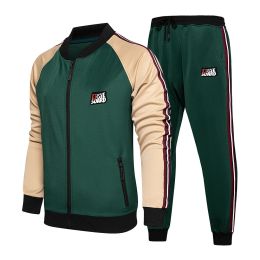 Men's Sportswear New Spring Autumn 2 Piece Sets Sports Suit Jacket+Pants Sweatsuit Male Print Clothing Men Tracksuit Size S-5XL